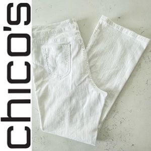 CHICO’S Platinum Charm Jean White Denim Jeans Size 2.5 Large